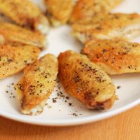 Pan fried salt and pepper chicken wings